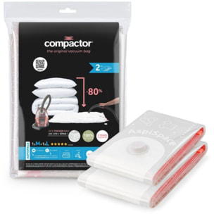 Housse COMPACTOR lot de 2 sacs de rangement sous vide tailles M + L