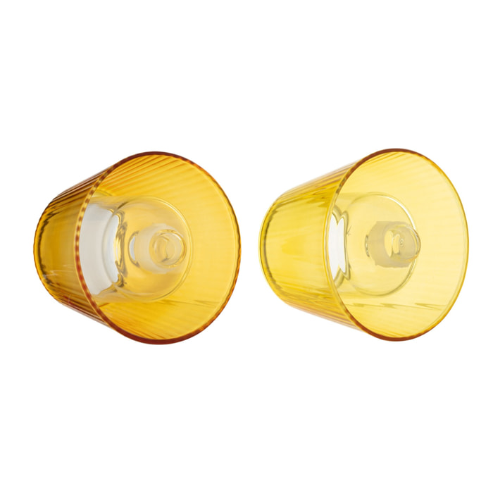 J-Line photophore Chapeau - verre - jaune/orange - 2 pièces