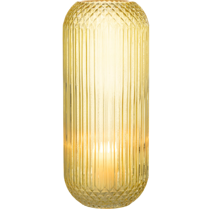 J-Line vase Droit Taille - verre - jaune - large - 36.5 cm de hauteur