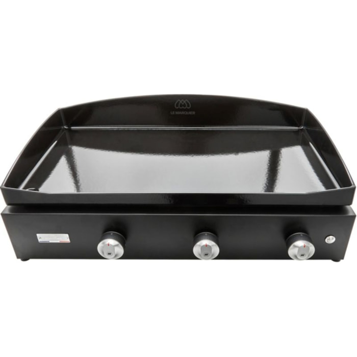 Plancha gaz LE MARQUIER Pure 375 Noir 3 brûleurs à poser, 75x40 cm