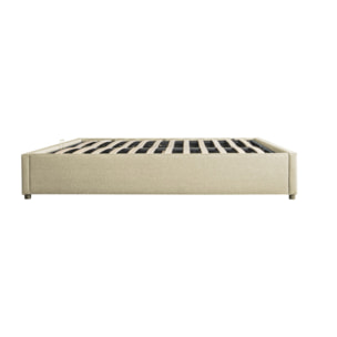 Lit coffre avec sommier Otto - Beige - Tissu