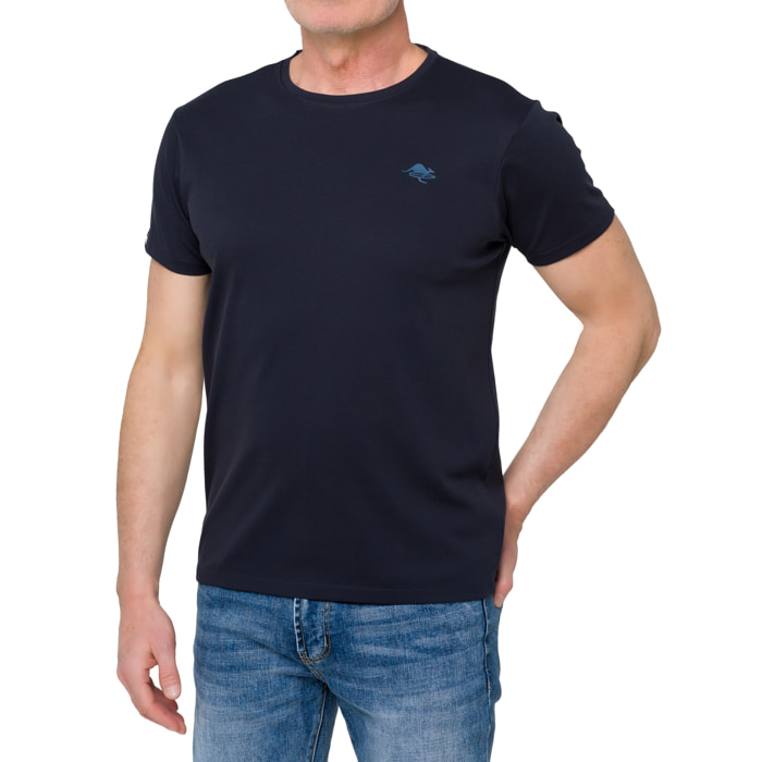 T-shirt AIR TECH misto cotone blu navy