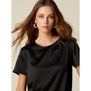 Oltre - Camiseta bimatérica - Negro