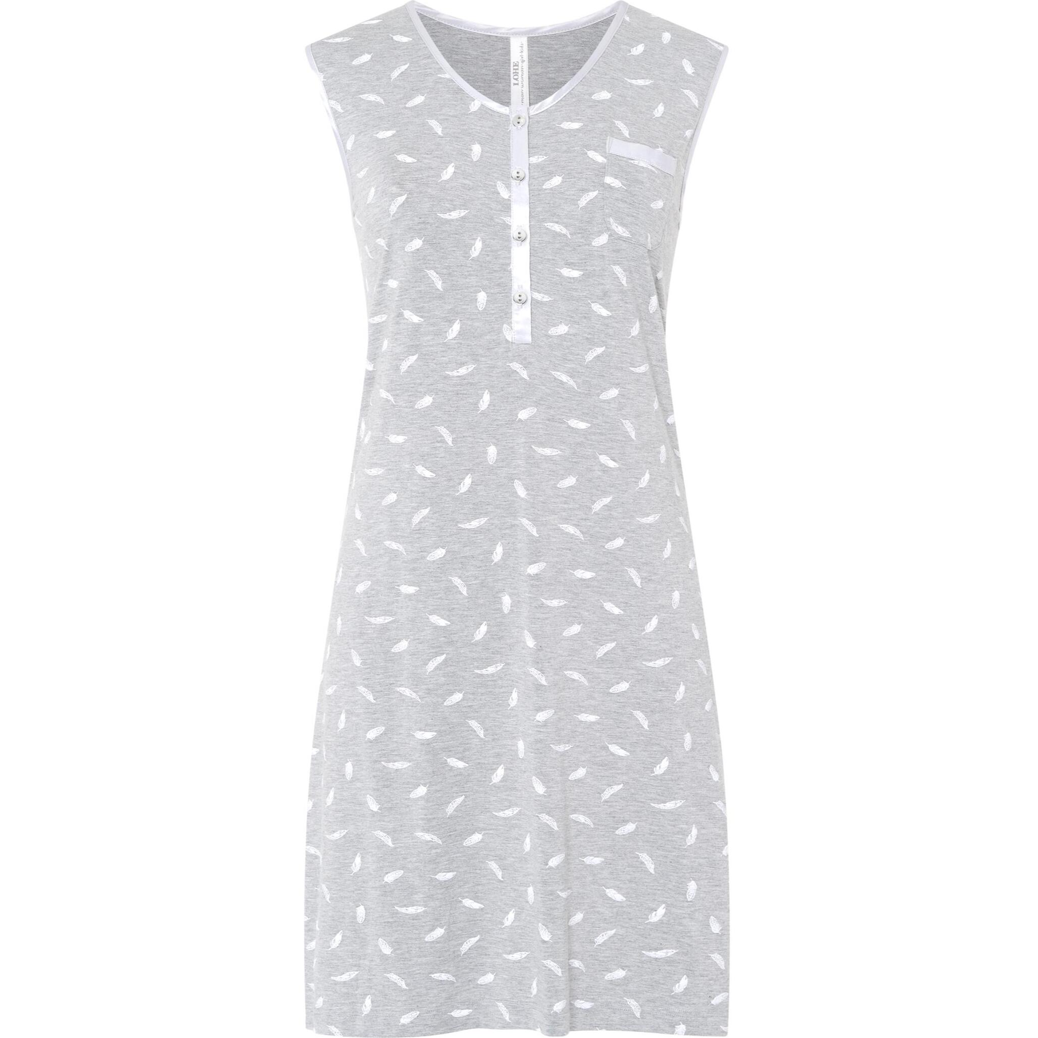 Camisón corto mujer plumas sin mangas fresco