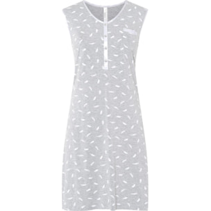 Camisón corto mujer plumas sin mangas fresco