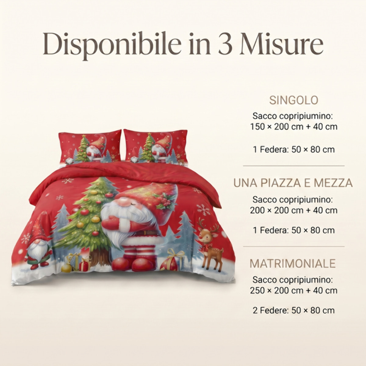 Parure copripiumino natalizia in poliestere - DIS. 1