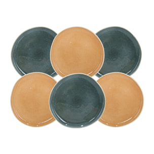 Lot de 6 petites assiettes à dessert, CORALIA