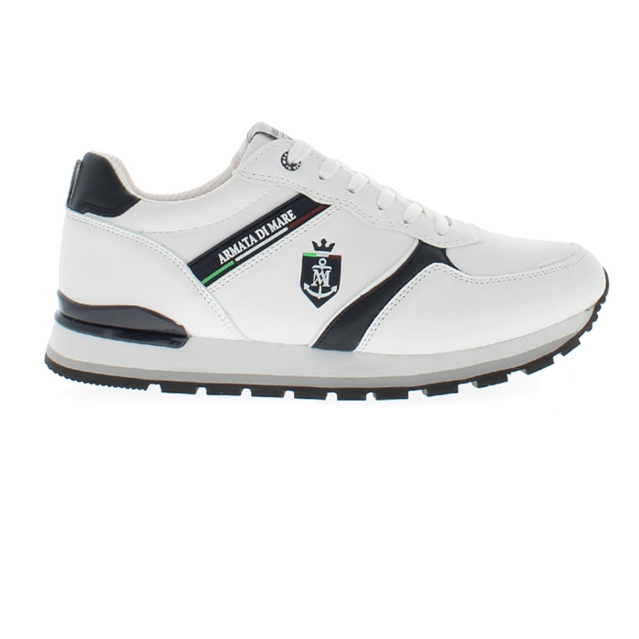 Armata di Mare Scarpe Uomo Sneakers Vintage Running Logo con Soletta Rimovibile in Memory Foam AMU S24N517 Off White