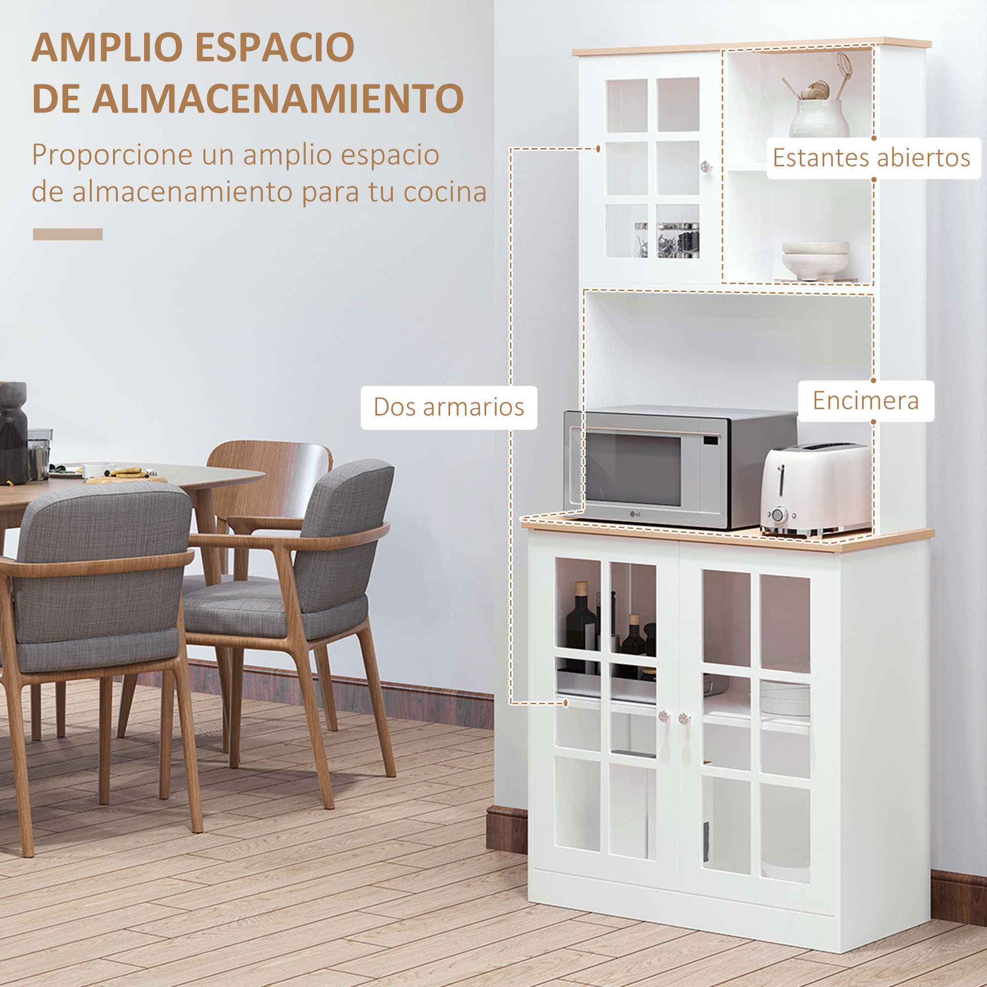 Armario con Amplio Espacio de Madera MDF 80x37x183cm Blanco