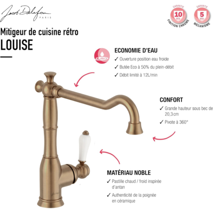 Robinet cuisine Louise bronze