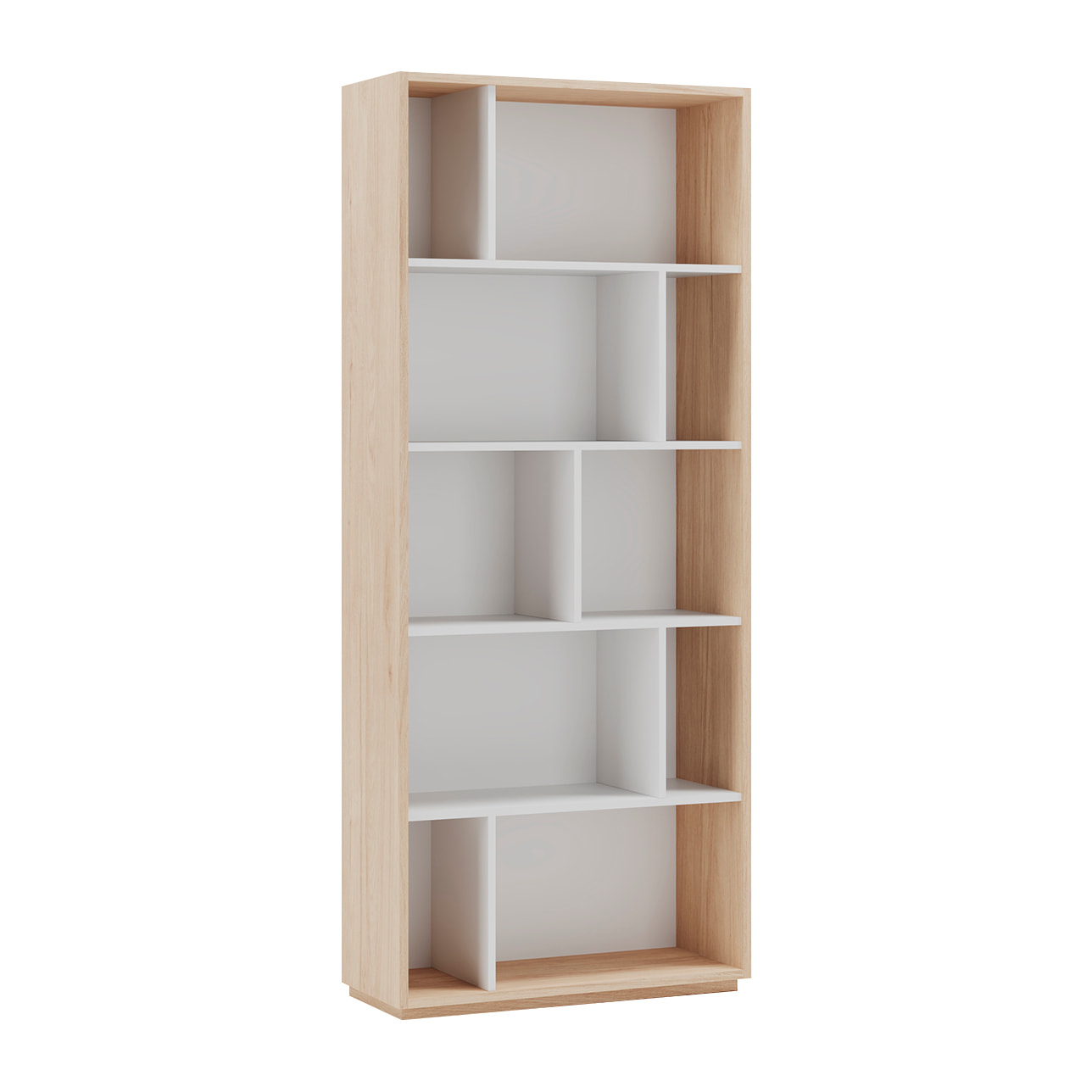 Estantería librería Nack melamina roble-blanco 191x80x32 cm