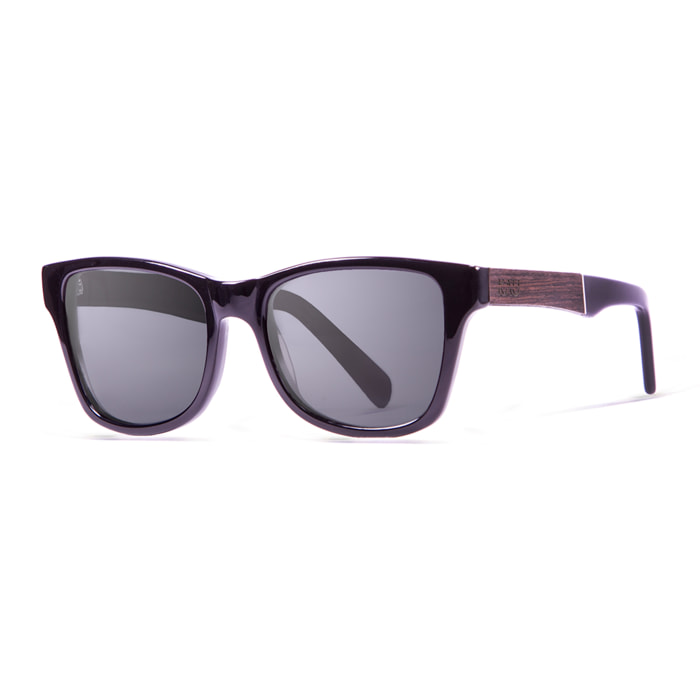 Gafas de sol KAU LONDON - De acetato negro mate y madera de ébano / Ahumada