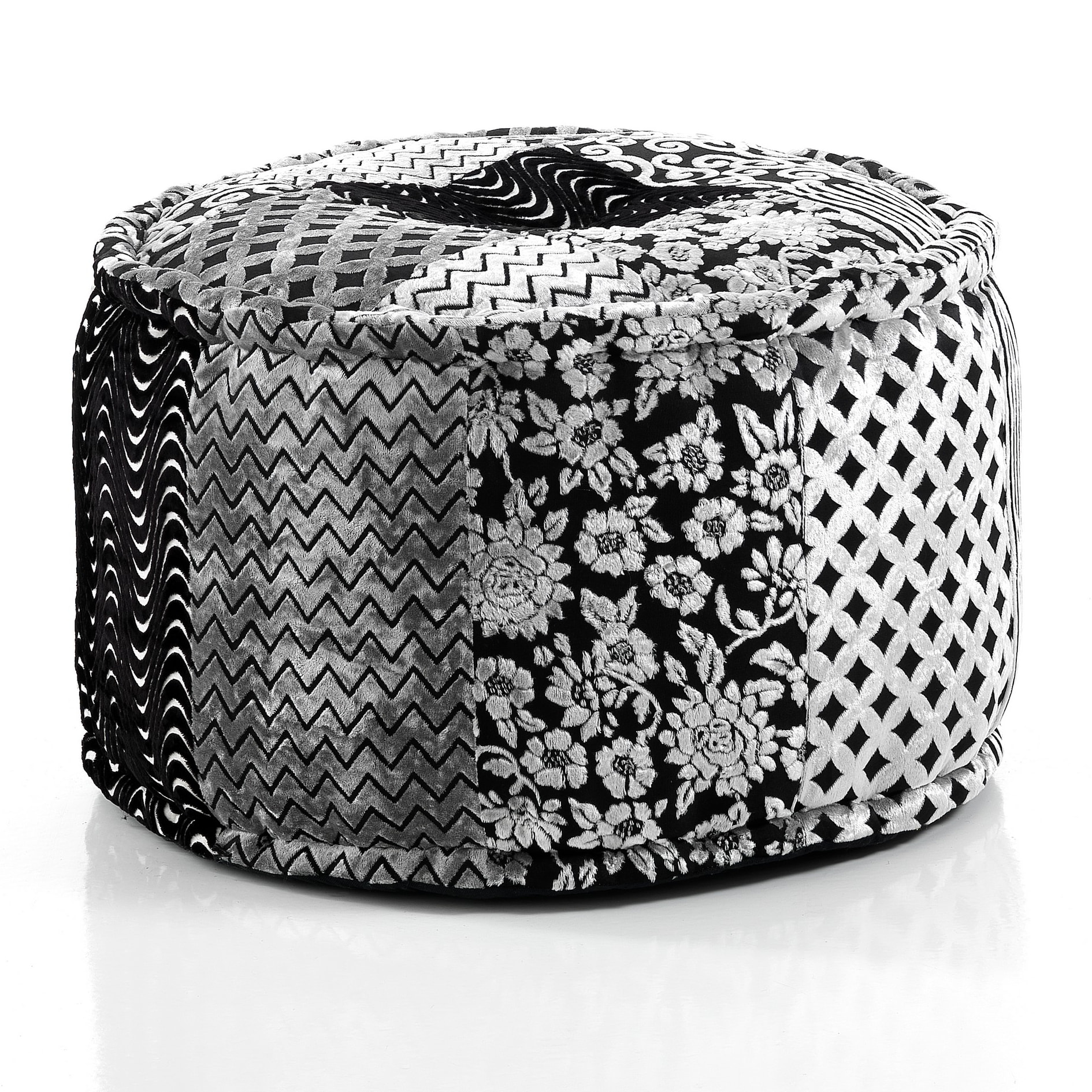 Tomasucci Pouf rond YARA NOIR/GRIS