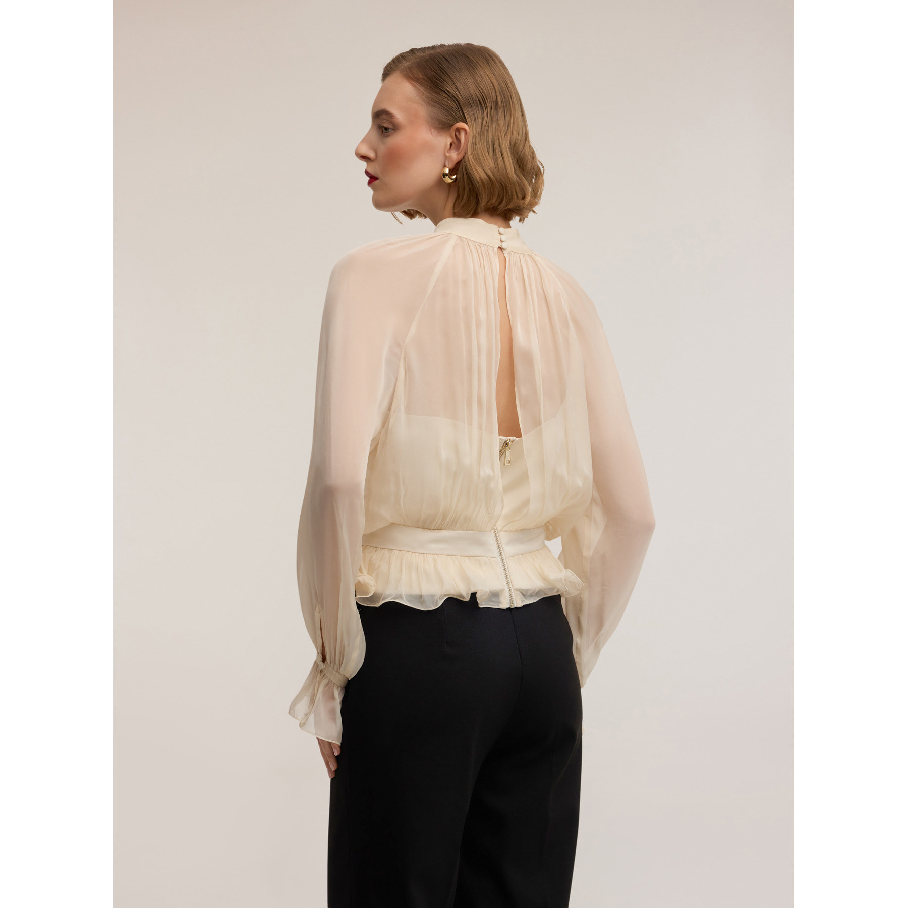 Motivi - Blusa in georgette con bustier Smart Couture - Beige