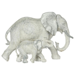 Statue 2 éléphants Kenna H.15,5cm résine