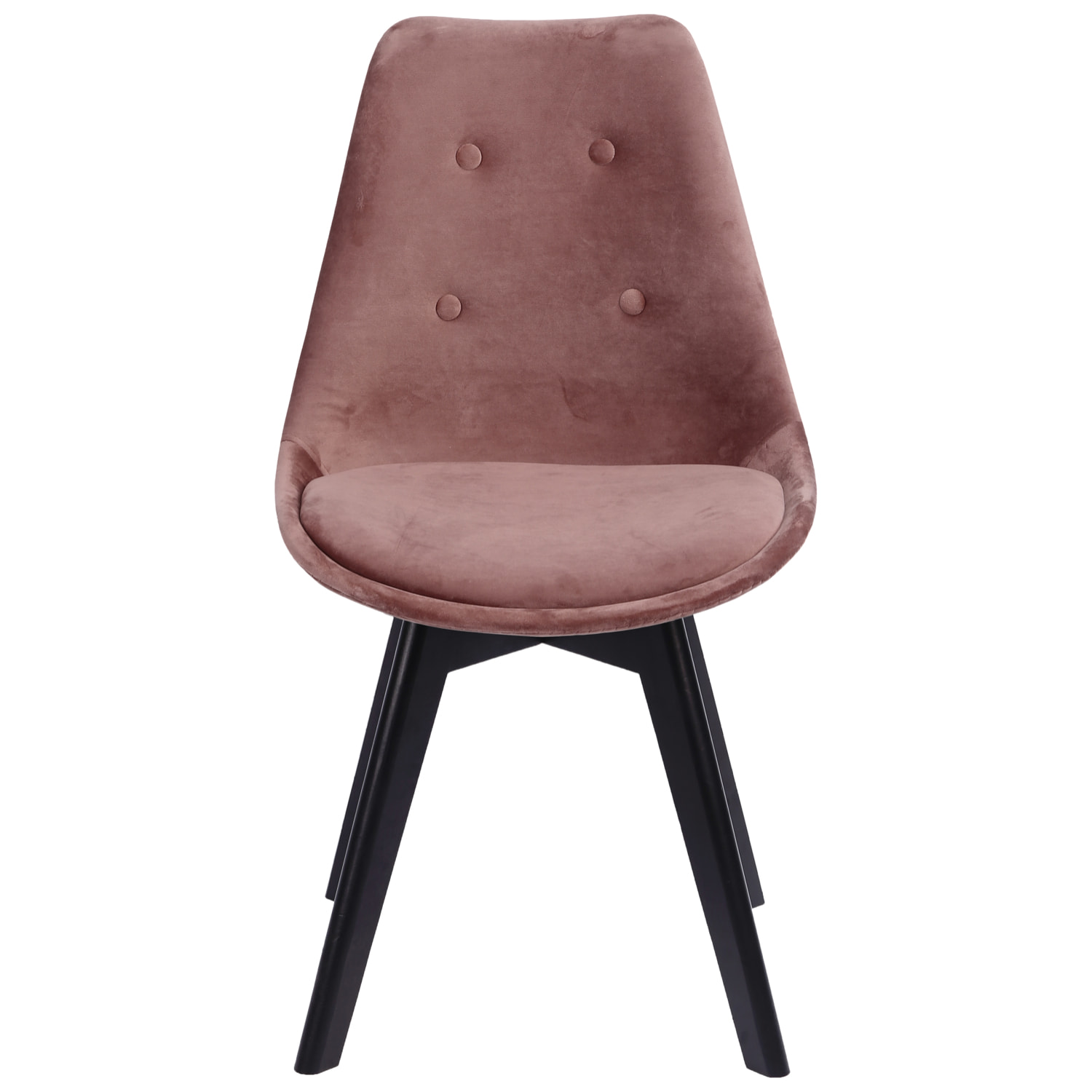 Lot de 4 chaises en velours NORA roses avec coussin