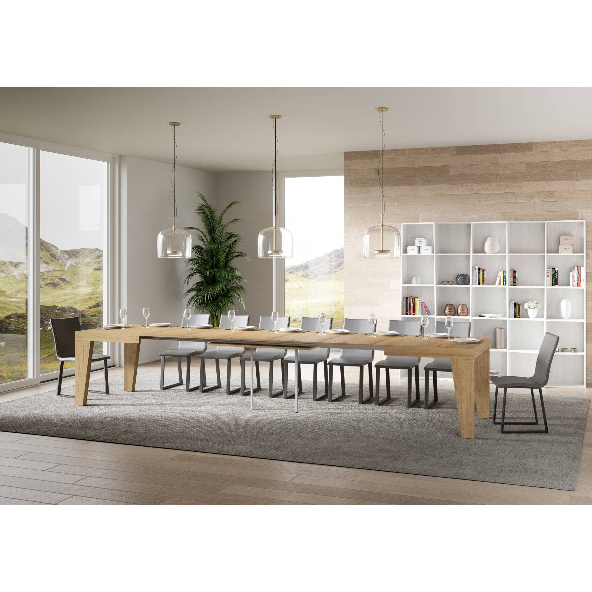 Table extensible 90x140/400 cm Naxy Chêne Nature