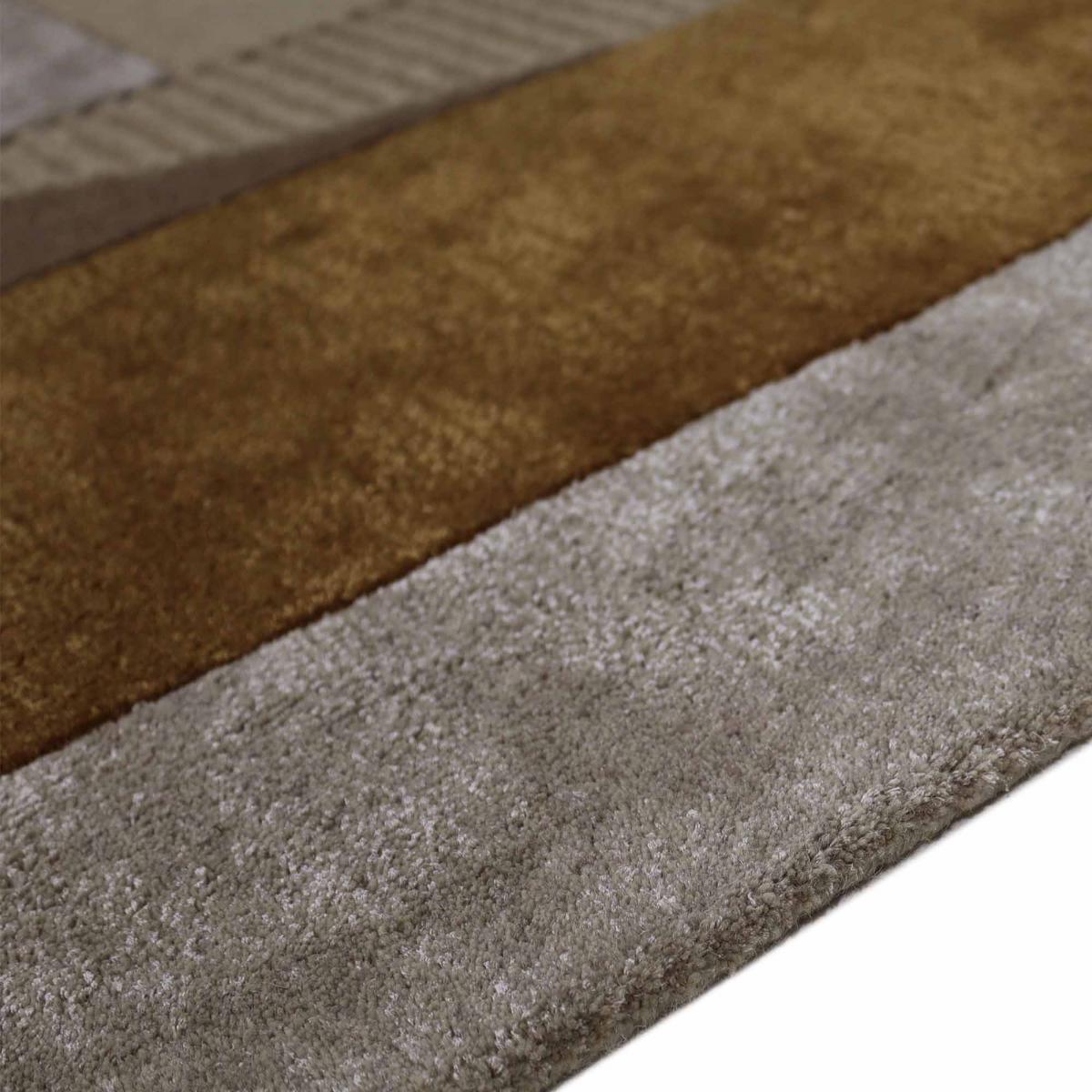 Tapis Salon Géométrique Tufté Main, Laine Noble, YAKA Chaleureux