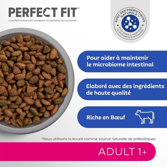 PERFECT FIT Croquettes Riche en Boeuf pour chat adulte stérilisé 3x1,4kg