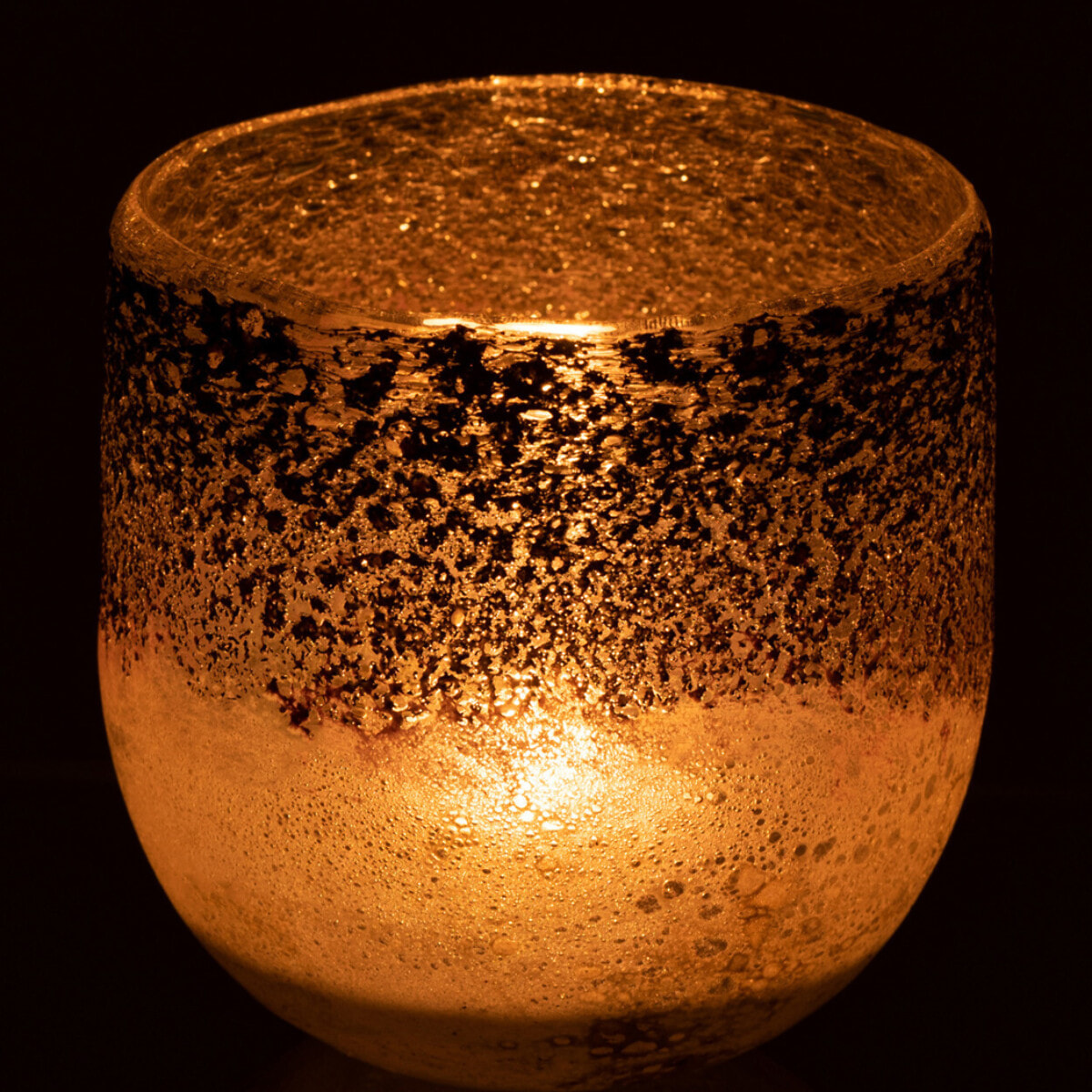 J-Line photophore Milano - verre - gris/rose - small