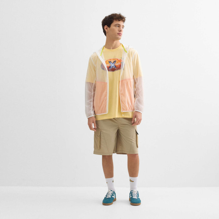 Cortavientos MUNICH streetwear de poliamida naranja