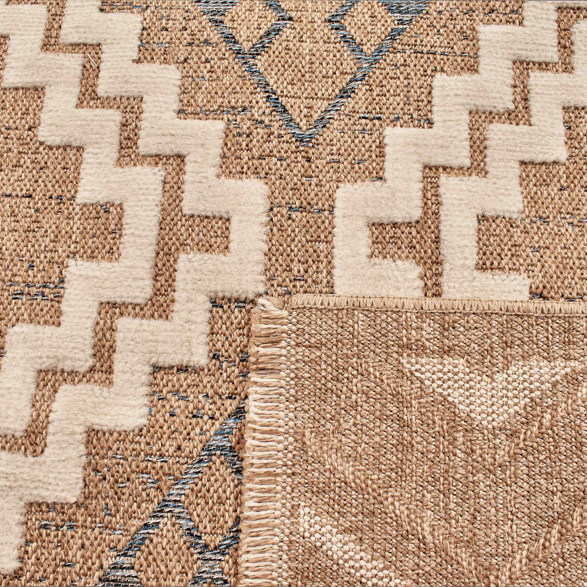 Tulum - Tapis aspect jute motif en relief