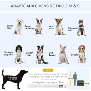 Sac de transport pliable pour chien chat - 2 poignées, 3 portes - dim. 79L x 57l x 57H cm - acier polyester gris