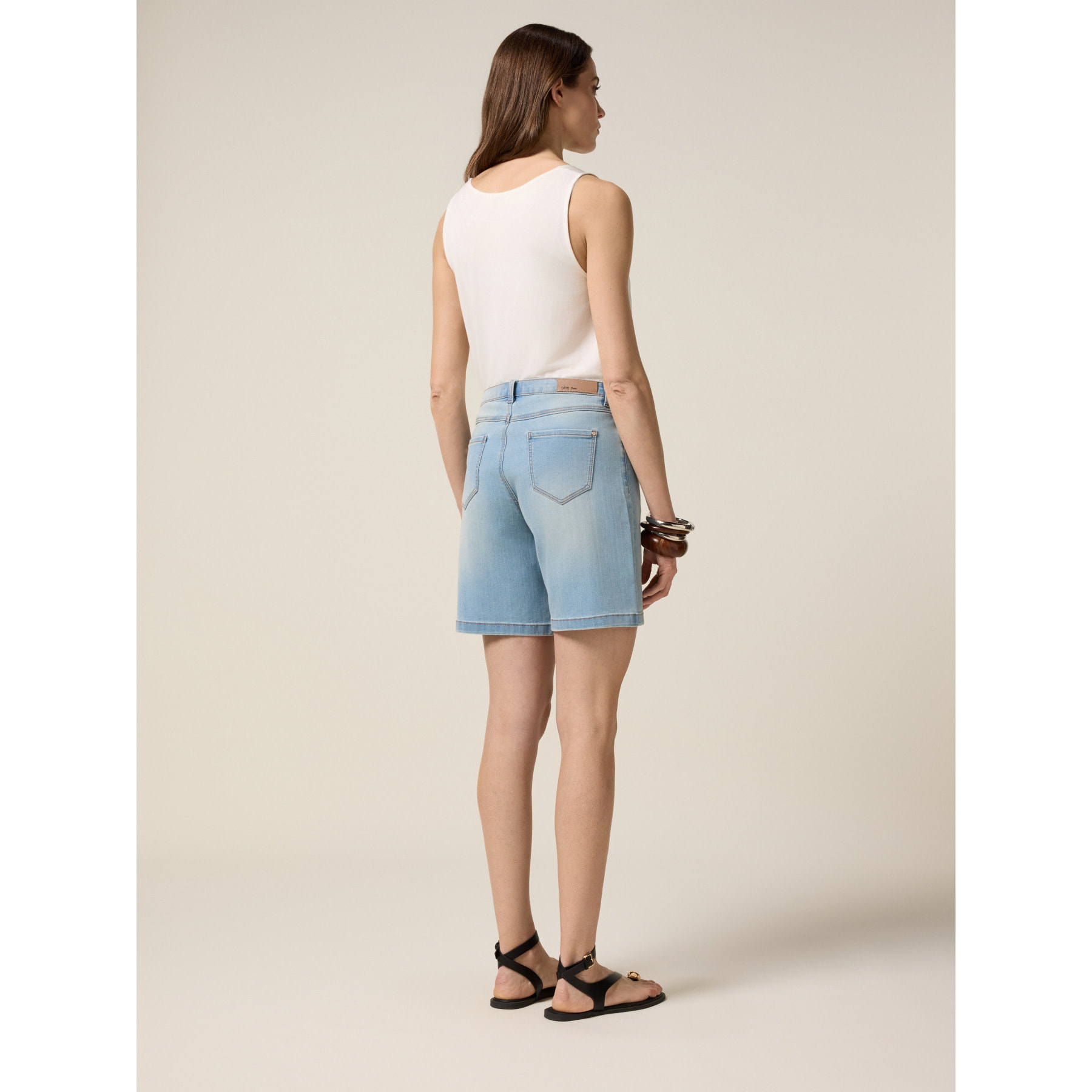 Oltre - Bermudas de mezclilla clara - Light - blue