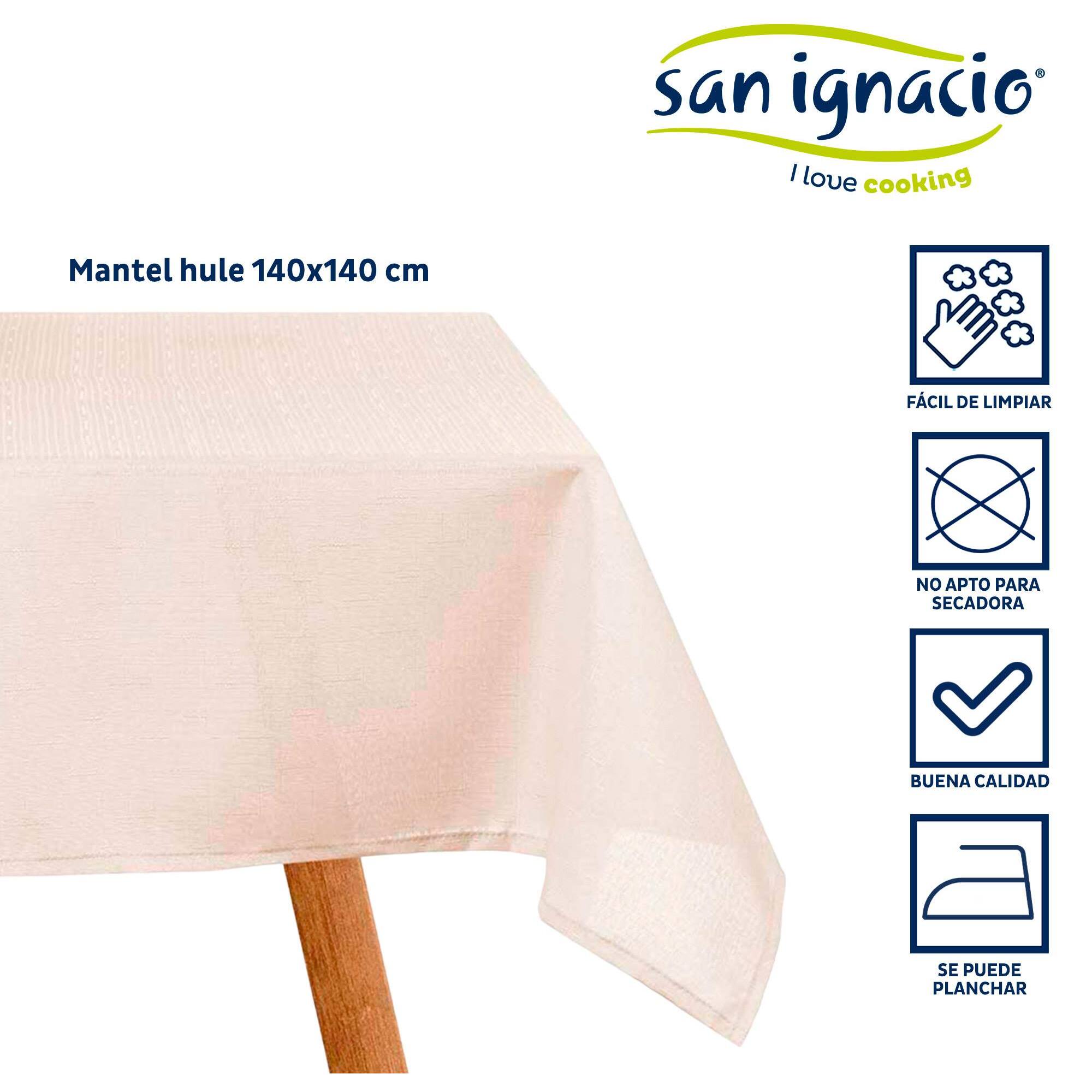 Mantel poliester 140x140cm perla colección kinvara