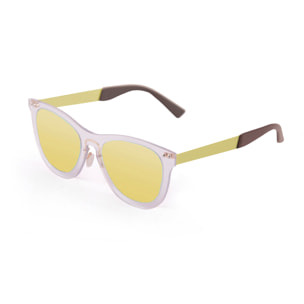 Gafas de sol OCEAN FLORENCIA - De espejo dorado con montura blanco transparente y patillas metálicas doradas