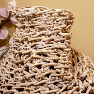 Jarre décorative en fibre d'abaca h55cm