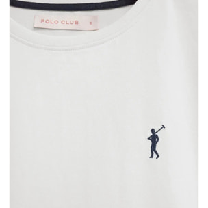Pack mujer de tres camisetas negra, azul marino y blanca de manga corta y cuello redondo con bordado Rigby Go