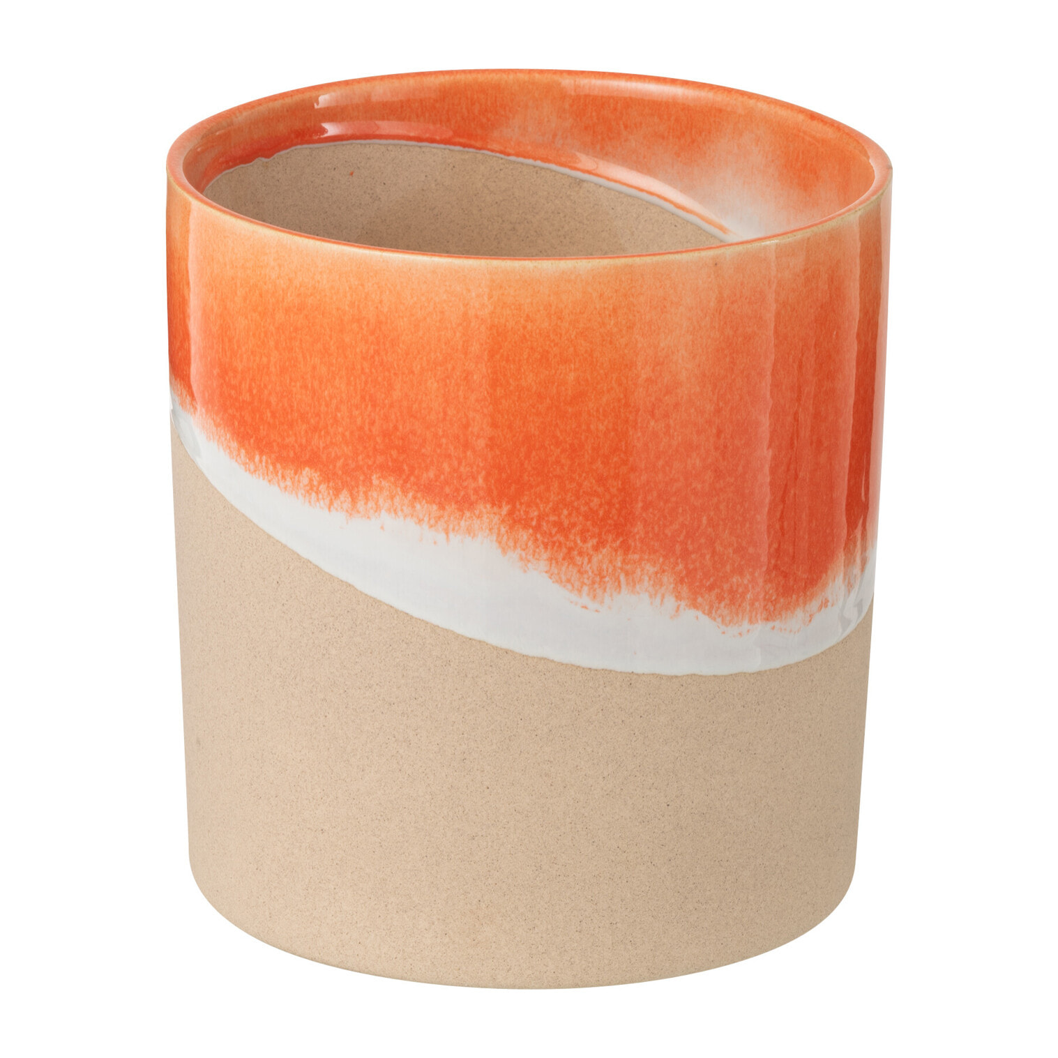 J-Line Vase Cylindre - céramique - orange/naturel - medium