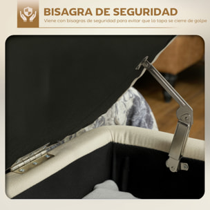 Puff Almacenaje Banco Almacenaje con Tapa Abatible y Patas de Acero Tapizado en Lino para Dormitorio Salón Entrada Carga 150 kg 101x38,5x44,5 cm Beige