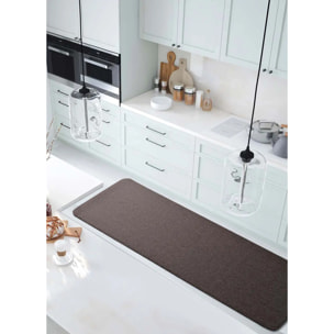 LEILA Alfombra de pasillo lisa de pelo corto gris, varias medidas disponibles.