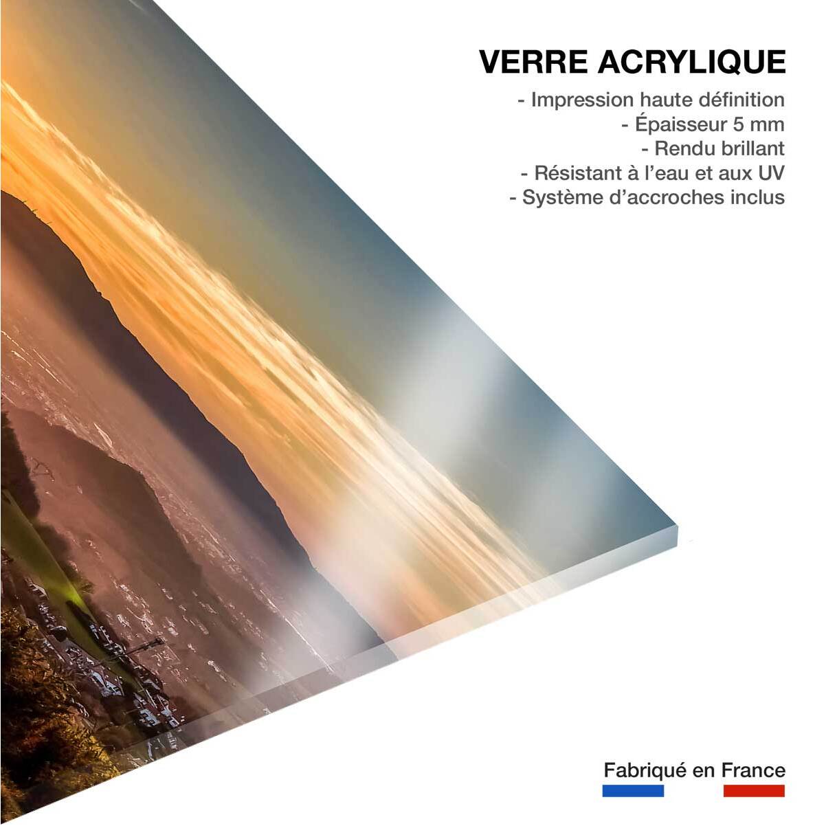 Tableau coucher de soleil sur le pays basque Tableau plexiglas