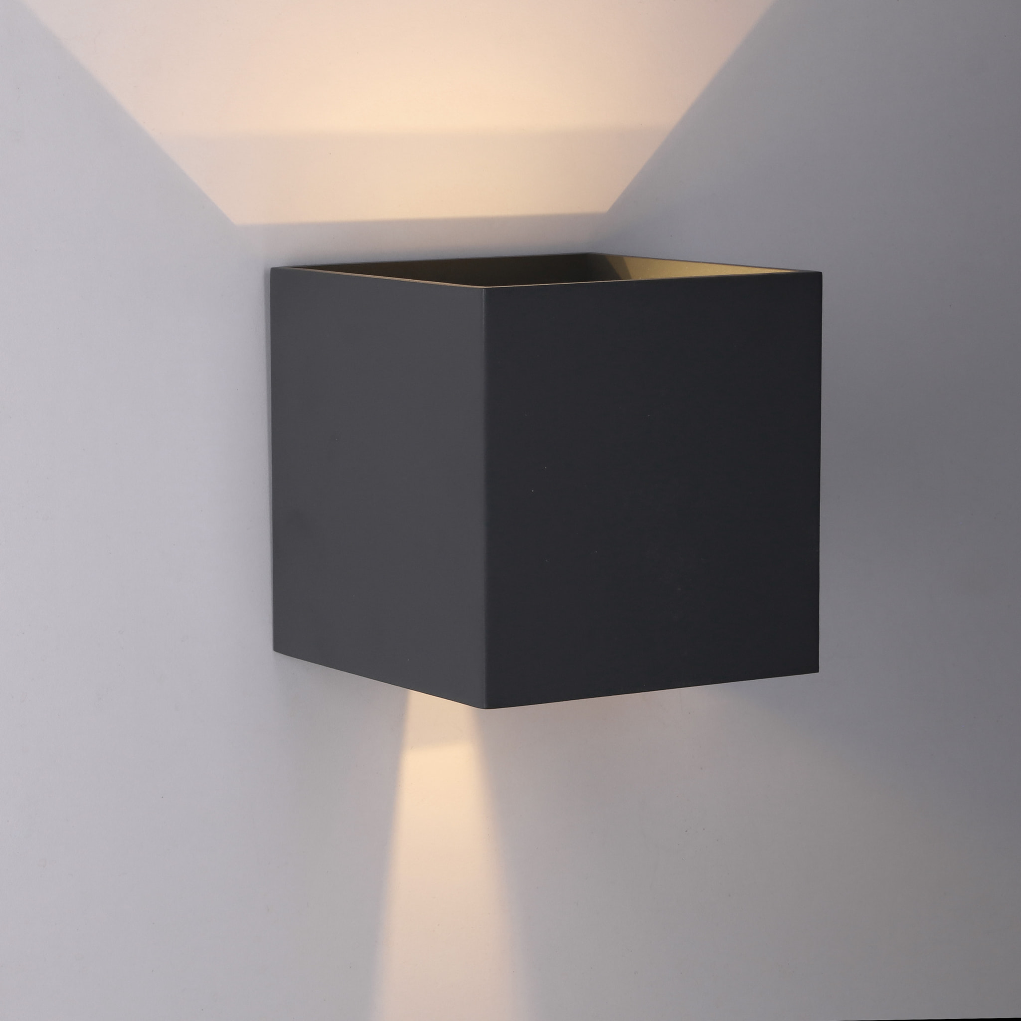 REX (2uds) Aplique Exterior LED con Haz de Luz Modulable IP54 Luz LED Blanco Cálido 3000K 5.2W y 244lm Gris Urbano