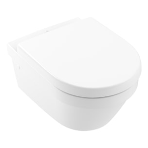 Pack WC Bati Geberit UP100 + Cuvette Villeroy & Boch Architectura sans bride fixations invisibles + Plaque chrome mat (Archi3Geb