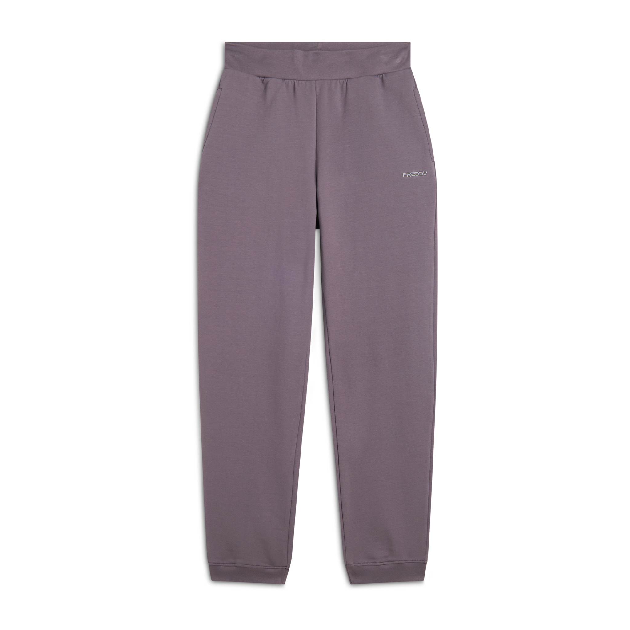 Pantaloni jogger donna in felpa garzata con elastico logato