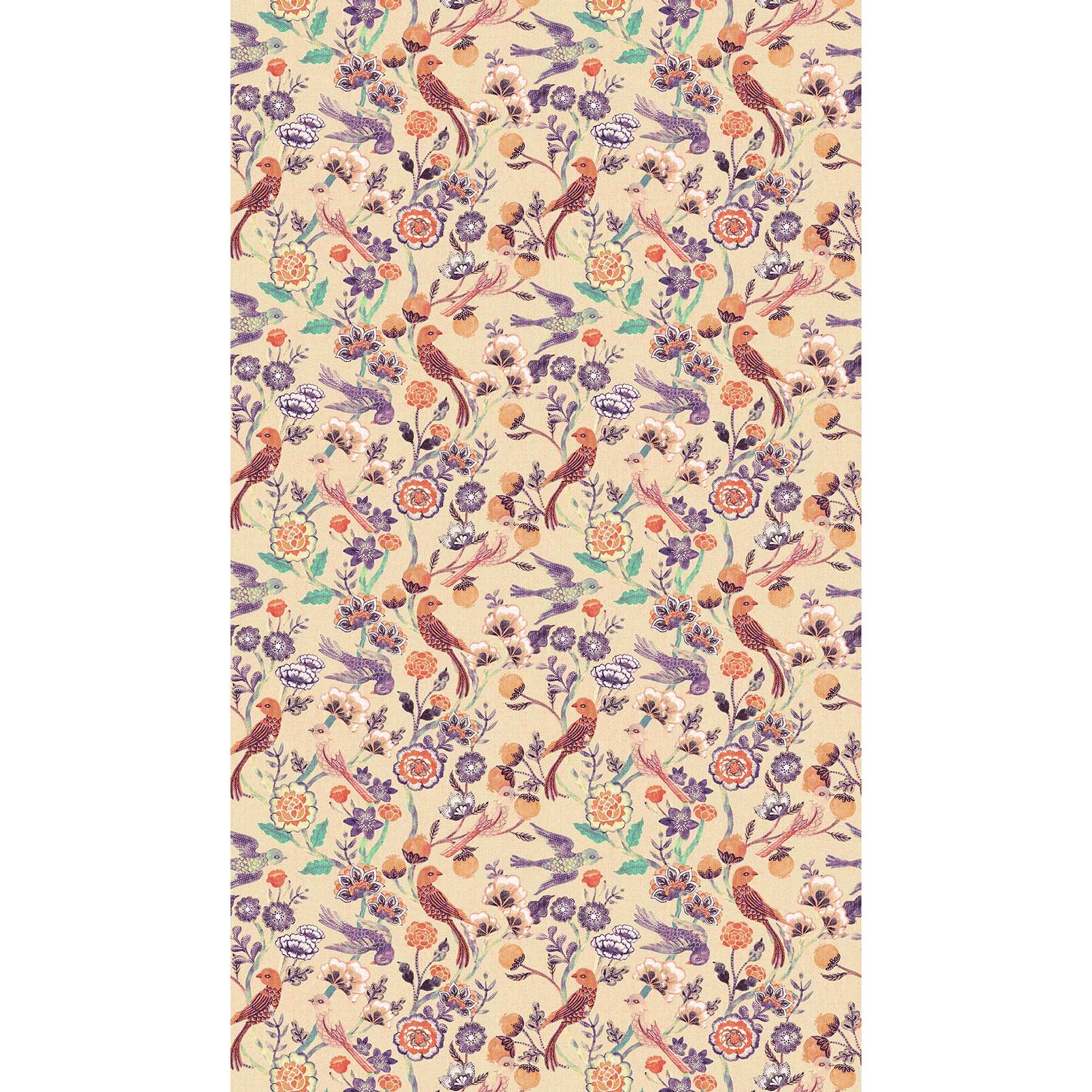 Papier peint tapisserie ancienne à fleurs Intissé