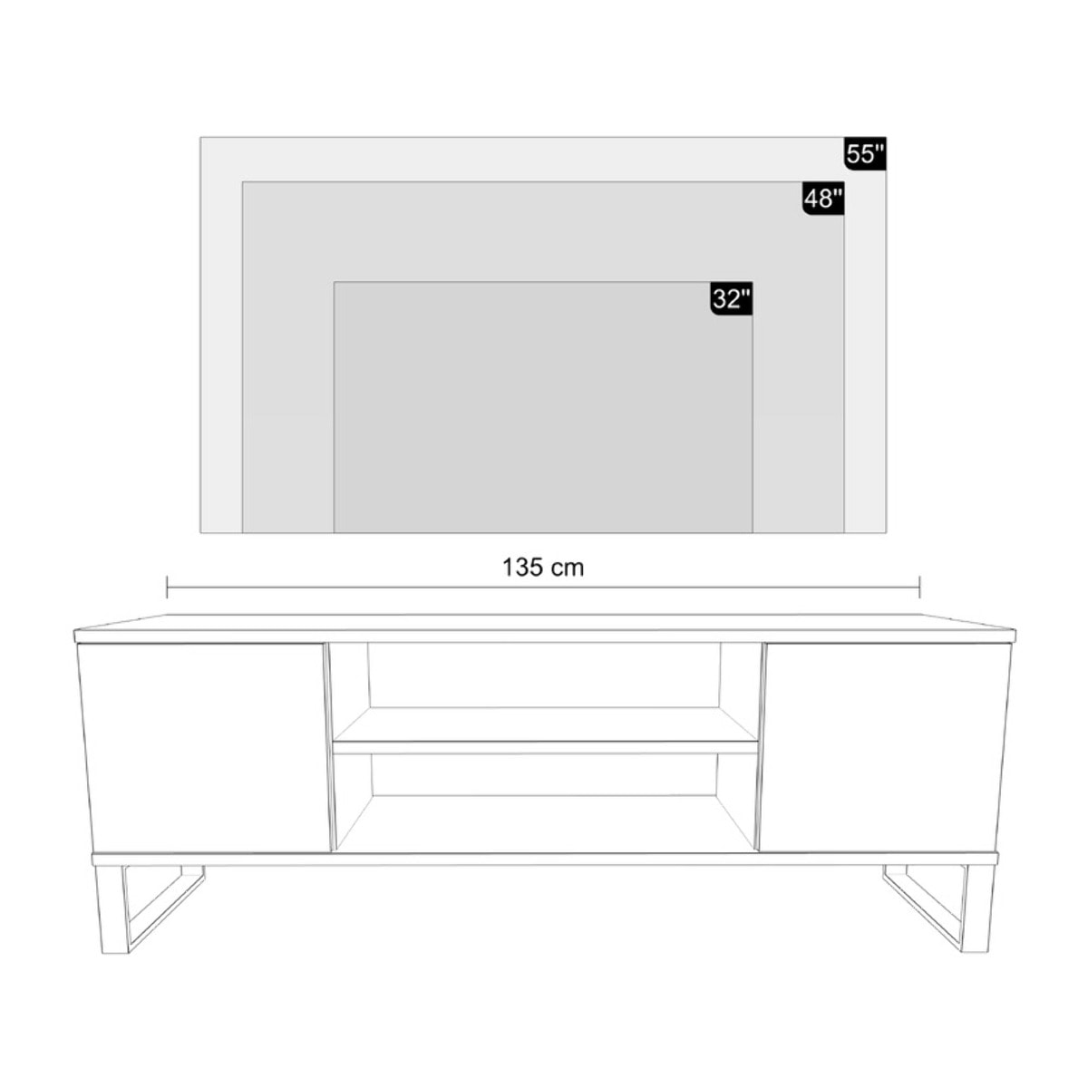 Mobile Porta TV Focus Loft in Quercia con Effetto Lamelle