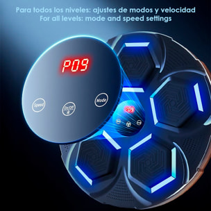 Macchina da boxe musicale con bluetooth, luci e batteria a lunga durata. Con 9 modalità d'uso e 18 livelli di velocità.