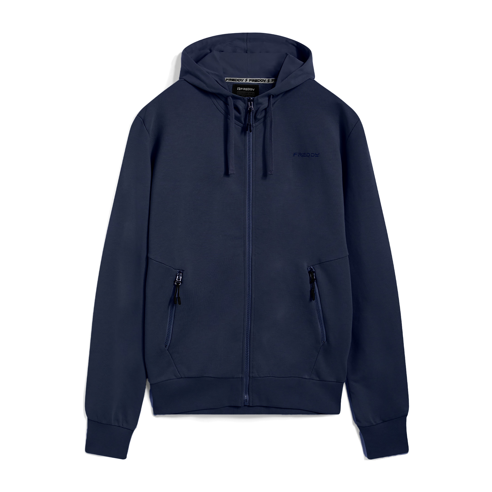 Felpa da uomo in cotone con cappuccio e chiusura full zip