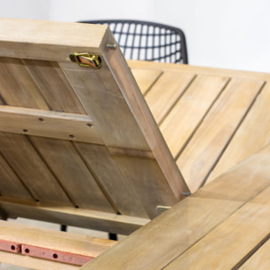 Ensemble de jardin table extensible en bois d'acacia 10 places SAONA