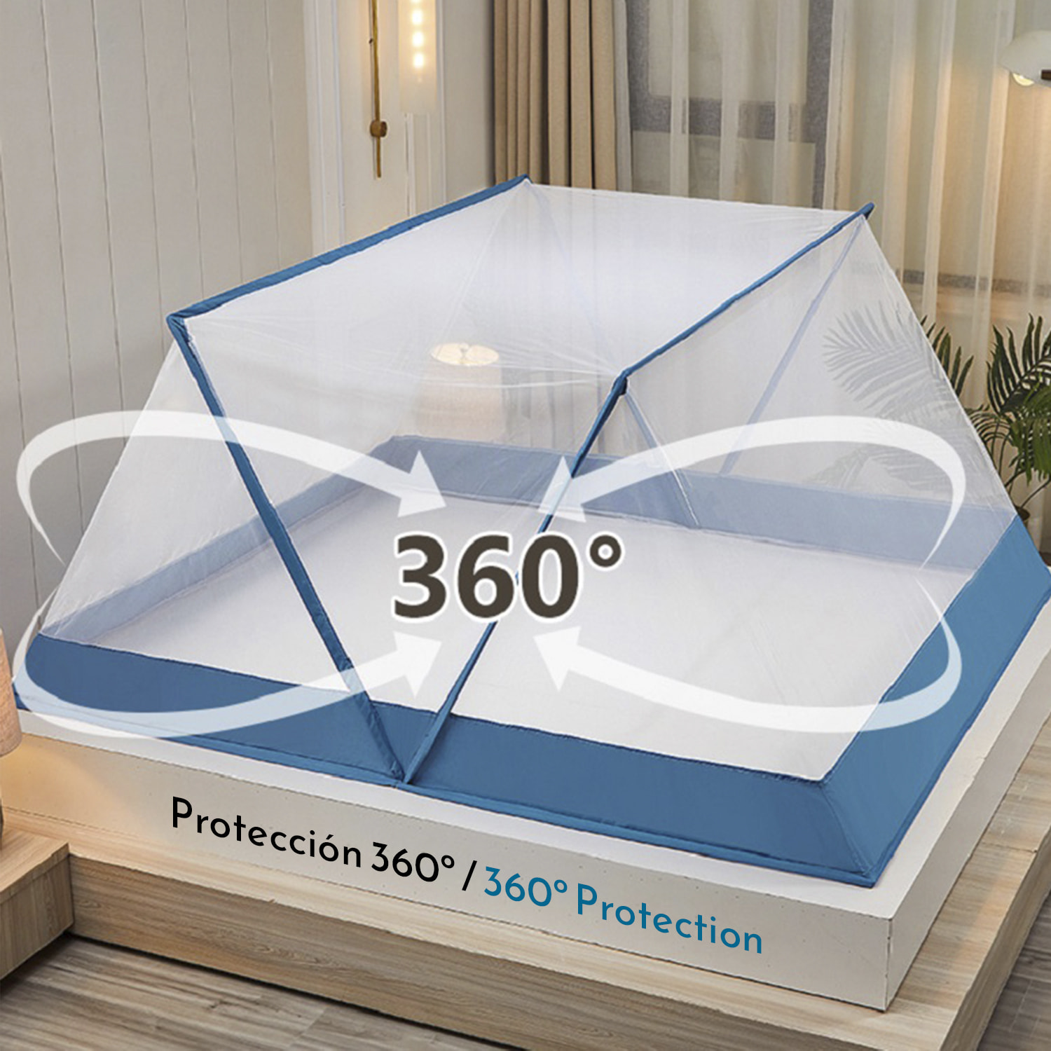 Mosquitera plegable para cama. 100x190x80cm.