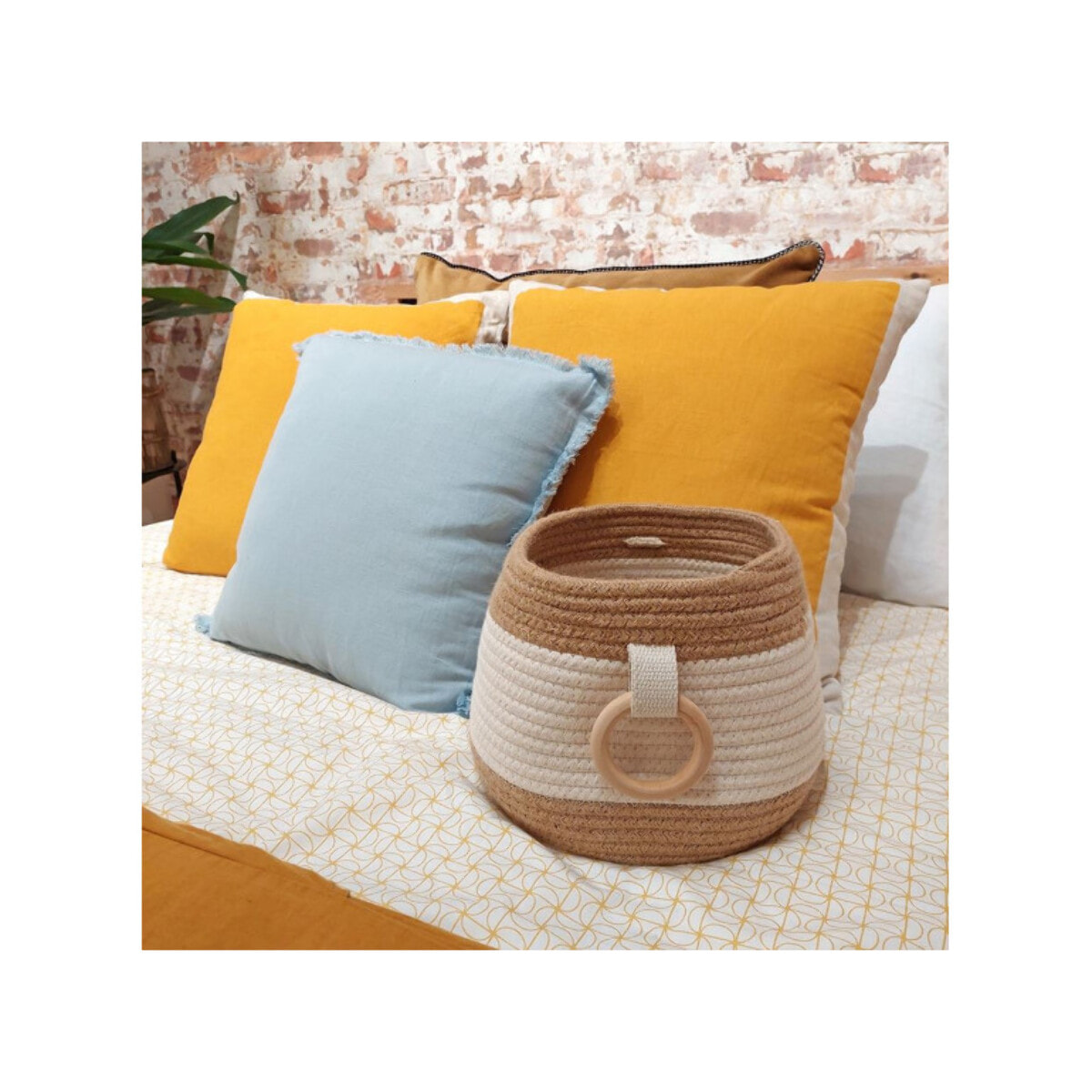 Panier à linge Marron et Blanc - HYGGE