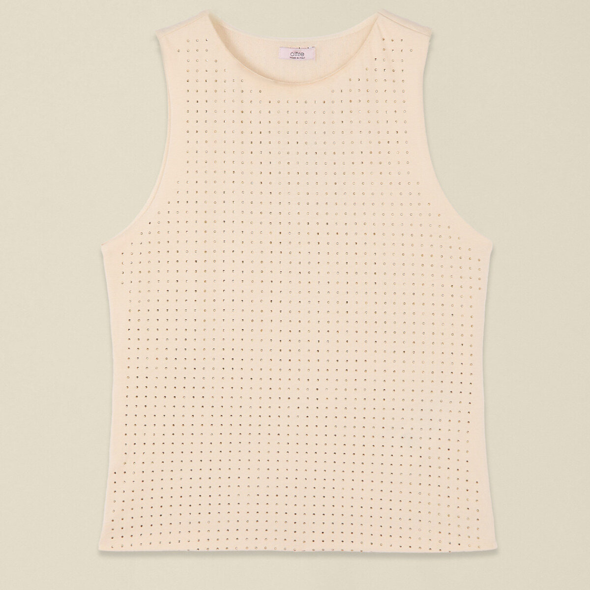 Oltre - Top in jersey con micro cristalli - Beige