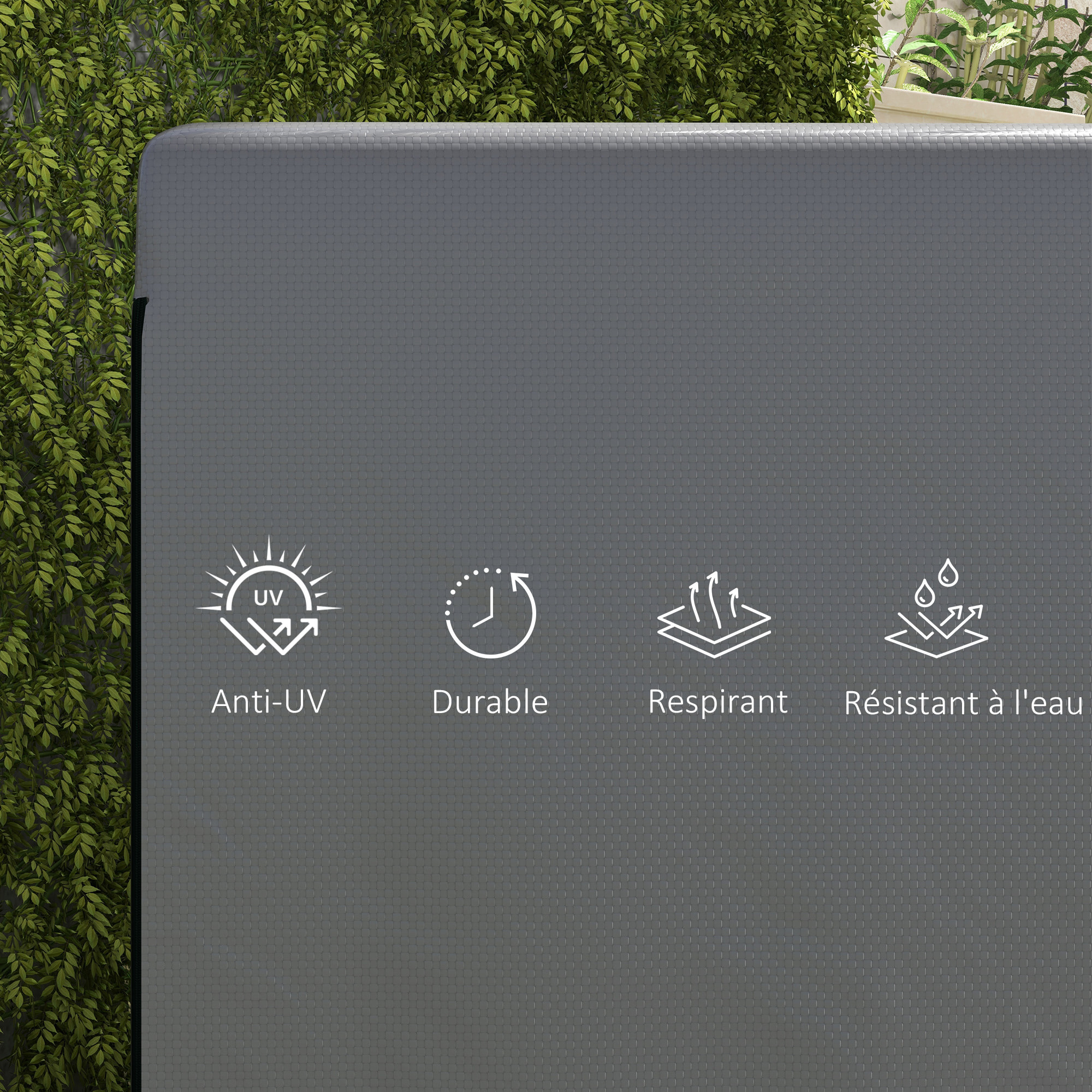 Housse de protection balancelle de jardin bâche étanche dim. 2,15L x 1,55l x 1,5H m PE gris