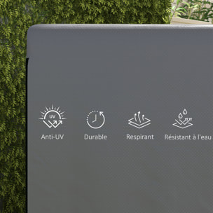 Housse de protection balancelle de jardin bâche étanche dim. 2,15L x 1,55l x 1,5H m PE gris