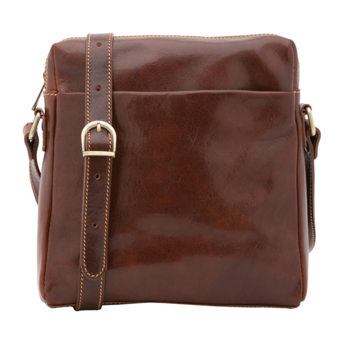 Borsa a tracolla  da uomo In Vera pelle Made in Italy 26x25x6 cm